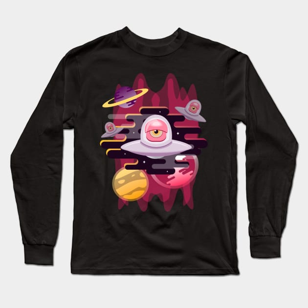 Alien Invaders Long Sleeve T-Shirt by Red Rov